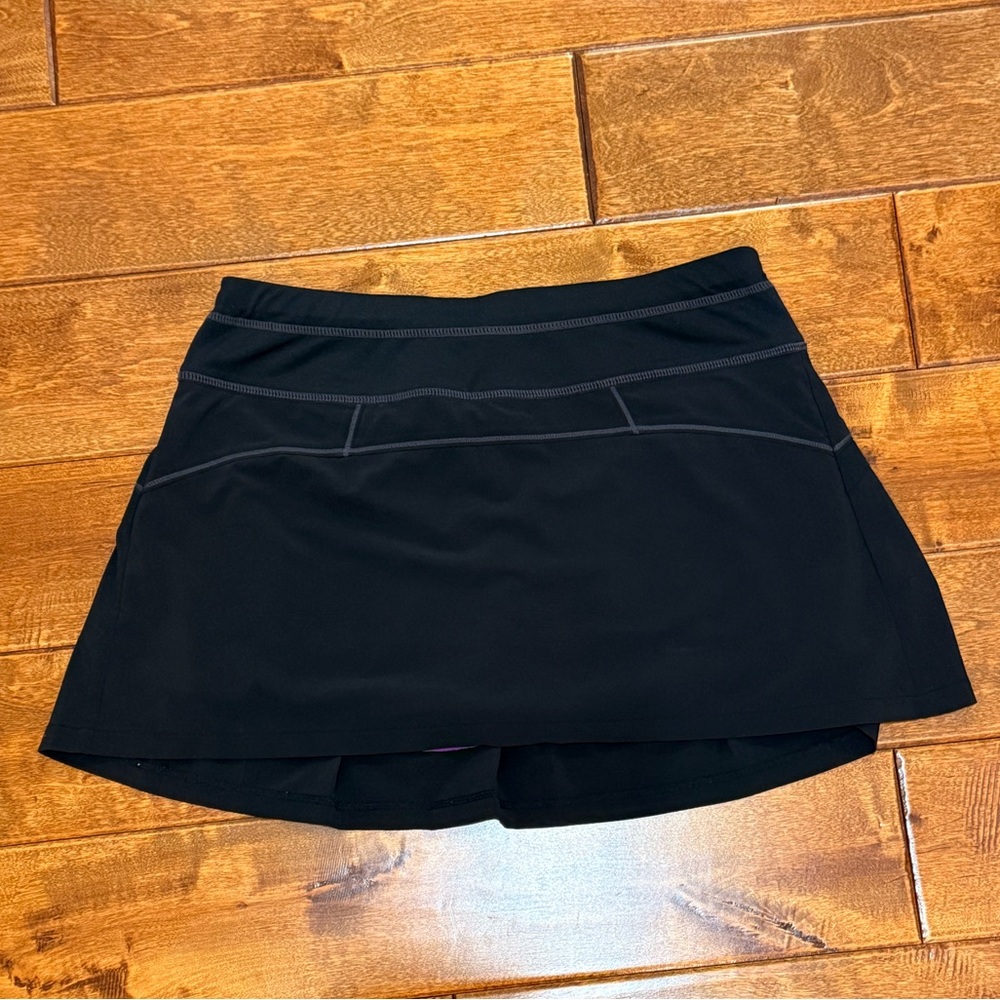 Athleta Black Short Athletic Skirt with Purple Undershorts